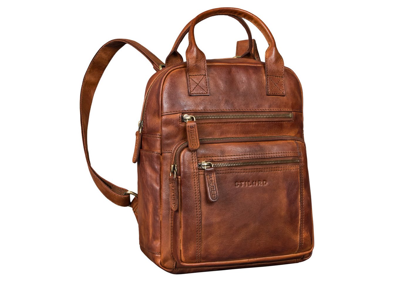 STILORD Cityrucksack "Zane" Freizeit-Rucksack Damen Leder Mittel-Groß von STILORD