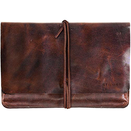 STILORD 'Collin' Vintage Tablettasche Leder Universal für 9.7-10.1 Zoll Tablethülle Schutz Organizer Ledertasche echtes Rindsleder, Farbe:Kara - Cognac von STILORD