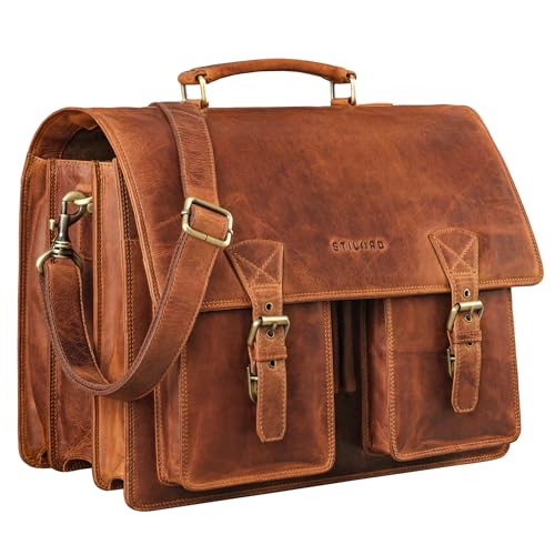 STILORD XL Herren-Businesstasche aus Leder cognac - große 15,6 Zoll Lehrer Laptop-Tasche - Männer-Aktentasche - Vintage Umhängetasche aus Rindsleder 'Cory' STILORD XL Herren-Businesstasche aus Leder cognac - große 15,6 Zoll Lehrer Laptop-Tasche - Männer-Aktentasche - Vintage Umhängetasche aus Rindsleder 'Cory' von STILORD