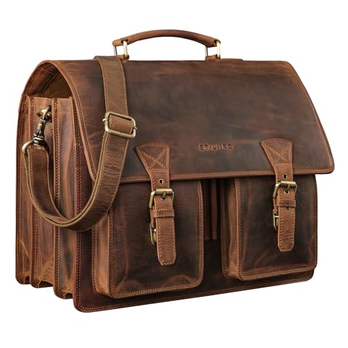 STILORD XL Herren-Businesstasche aus Leder braun - große 15,6 Zoll Lehrer Laptop-Tasche - Männer-Aktentasche - Vintage Umhängetasche aus Rindsleder 'Cory' von STILORD