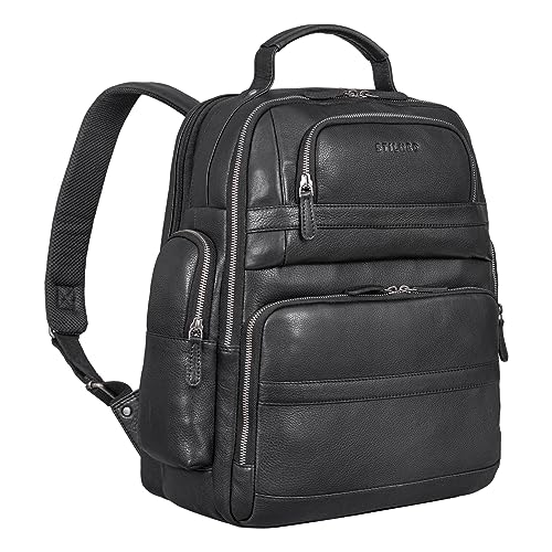 STILORD 'Danny' Arbeitsrucksack Herren Leder Rucksack Groß Männer Damen Business Vintage Reiserucksack Aufsteckbar Handgepäck, Farbe:schwarz von STILORD