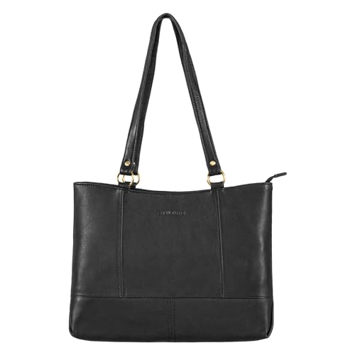 STILORD 'Delilah' Leder Shopper Damen Handtasche Umhängetasche Hobo Bag Retro Schultertasche Ledertasche Frauen Tote Bag Tasche Echtleder, Farbe:schwarz von STILORD