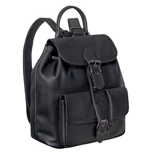 STILORD Damen-Rucksack aus Leder schwarz - Cityrucksack 13 Zoll - Vintage Backpack Frauen-Rucksack für Arbeit, Reisen, Shopping & mehr 'Destiny' von STILORD