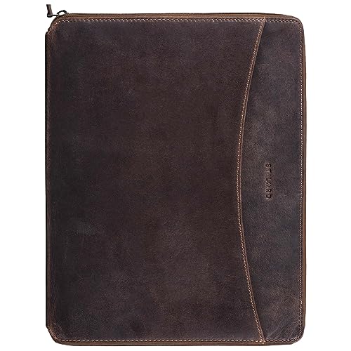 STILORD 'Dexter' Dokumententasche A4 Leder Arbeitsmappe Vintage Aktenmappe Dokumentenmappe DIN A4 Konferenzmappe Schreibmappe für 13.3 Zoll MacBooks, Farbe:veleta - braun von STILORD