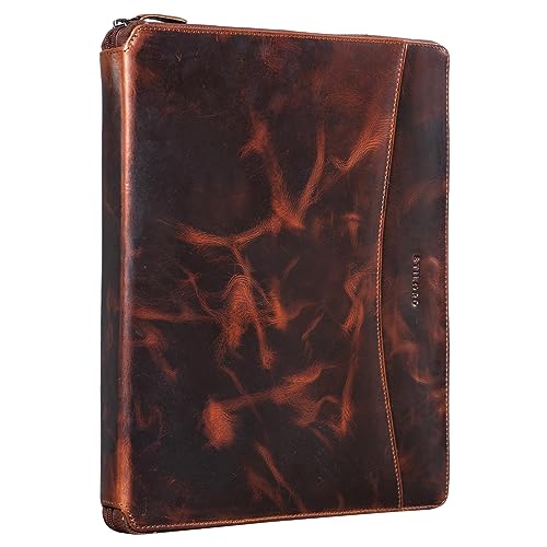 STILORD 'Dexter' Dokumententasche A4 Leder Arbeitsmappe Vintage Aktenmappe Dokumentenmappe DIN A4 Konferenzmappe Schreibmappe für 13.3 Zoll MacBooks, Farbe:milano - braun von STILORD