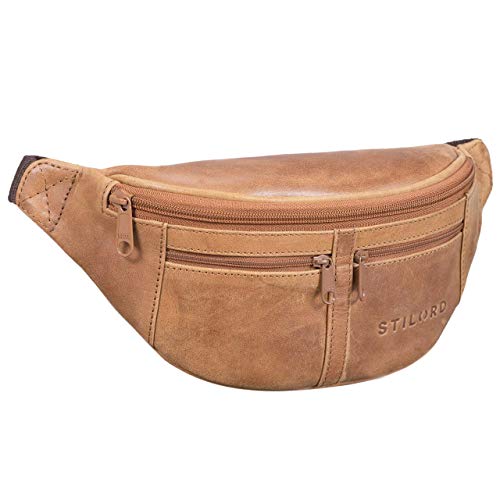 STILORD 'Echo' Vintage Hüfttasche Leder Bauchtasche Gürteltasche für Herren und Damen 7 Zoll Kamera Handy Reise Festival Unisex Echtleder, Farbe:taranto - braun von STILORD