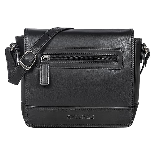 STILORD 'Edith' Lederhandtasche Damen Echtleder Klein Leder Handtasche Schultertasche Umhängetasche Damen Klein Leder Umhängehandtasche, Farbe:schwarz von STILORD