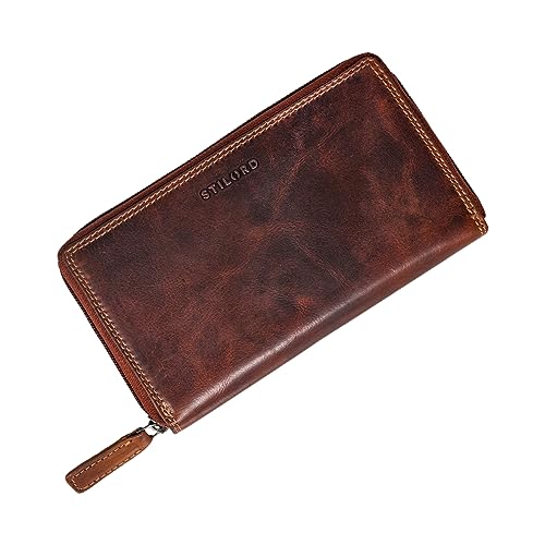 STILORD 'Faye' Damen Geldbörse Leder viele Kartenfächer Portemonnaie Kartenetui Briefbörse Accessoire Geschenk für Frauen Vintage Echtleder, Farbe:Salerno - braun STILORD 'Faye' Damen Geldbörse Leder viele Kartenfächer Portemonnaie Kartenetui Briefbörse Accessoire Geschenk für Frauen Vintage Echtleder, Farbe:Salerno - braun von STILORD