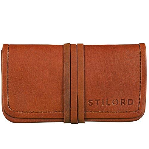 STILORD 'Flavio' Leder Tabakbeutel Tabaktasche Drehertasche Lederaccessoire Kopfhörertasche Unisex Vintage Leder von STILORD