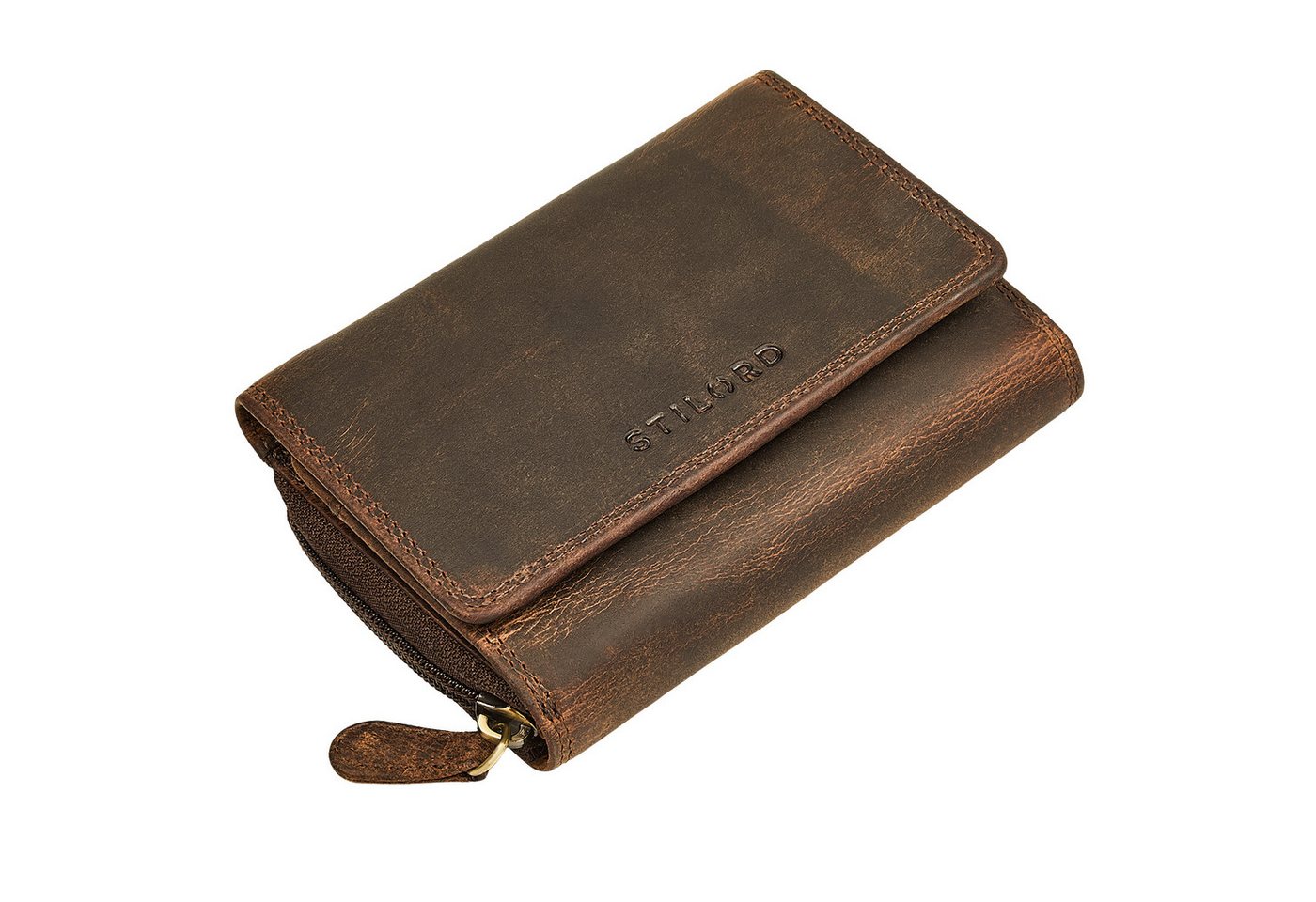 STILORD Geldbörse "Beverly" Vintage Leder Geldbörse Damen Mittelgroß mit RFID-Schutz von STILORD