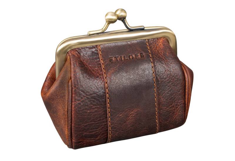 STILORD Geldbörse "Dolly" Echtleder Geldbörse Damen Retro Klein Elegant Kisslock Vintage von STILORD