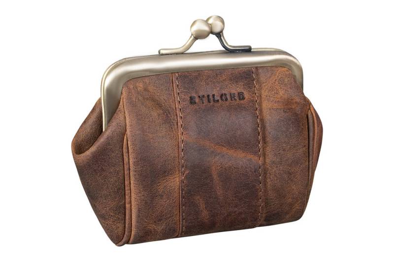 STILORD Geldbörse "Dolly" Echtleder Geldbörse Damen Retro Klein Elegant Kisslock Vintage von STILORD