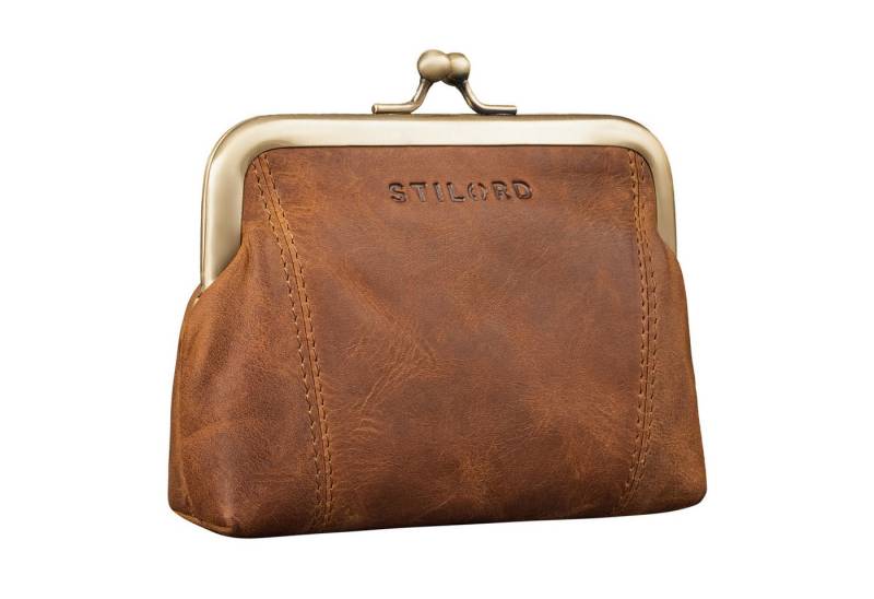 STILORD Geldbörse "Goldie" Vintage Kiss-Lock Münzbeutel Kleines Portemonnaie Damen Leder von STILORD