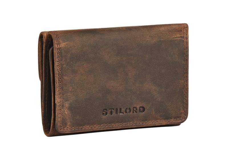 STILORD Geldbörse "Olive" Echtleder Geldbörse Damen Mittelgroß mit RFID Schutz Trifold von STILORD