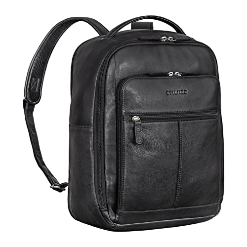 STILORD 'Gordon' Rucksack Leder Herren und Damen Messenger Rucksack Laptop 17 Zoll Lederrucksack Damen Business Rucksack Herren, Farbe:schwarz von STILORD