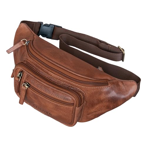 STILORD 'Greg' Bauchtasche Leder Vintage Hüfttasche Herren Damen Belt Bag für Sport Festival Handy Werkzeugtasche Gürteltasche Doggy Bag Echtleder, Farbe:Napoli - braun von STILORD