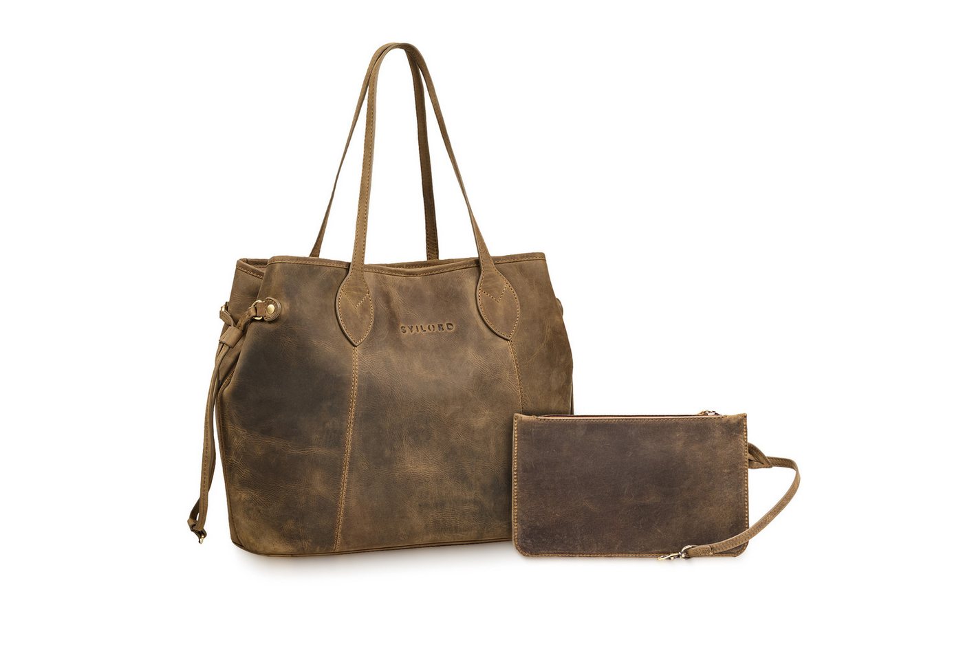 STILORD Handtasche "Camelia" 2-Teilige Shopper Tasche Damen Groß mit Geldbörse Echtleder von STILORD