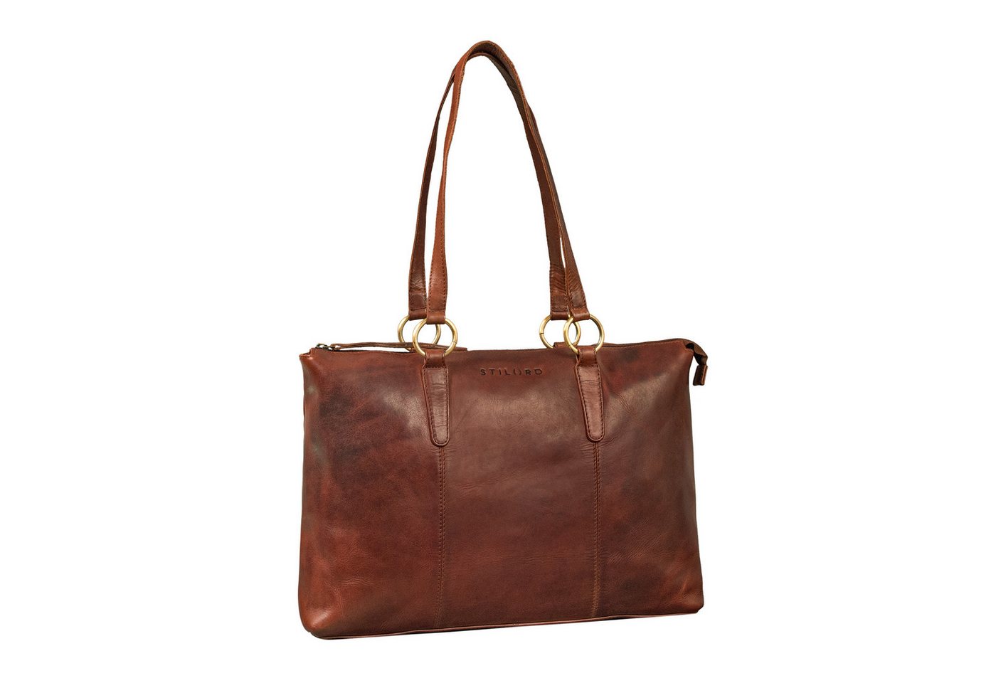 STILORD Handtasche "Pelin" Große Shopper Echt Leder mit vielen Fächern Damen 16 Zoll von STILORD