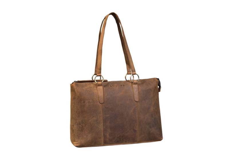 STILORD Handtasche "Pelin" Große Shopper Echt Leder mit vielen Fächern Damen 16 Zoll von STILORD