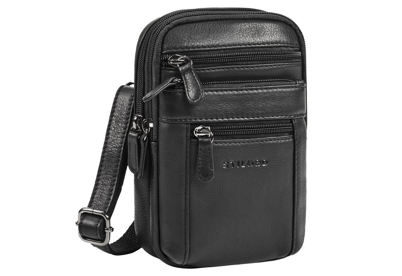 STILORD Handtasche "Tamo" 4-in-1 Herren Echtleder Umhänge, Gürtel, Karabiner, Brusttasche von STILORD