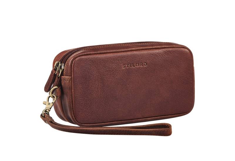 STILORD Handtasche "Tiber" Moderne Handgelenktasche Herren Leder mit Doppelkammer von STILORD