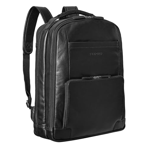 STILORD XL Herren-Businessrucksack aus Leder schwarz - 15-17 Zoll großer Arbeitsrucksack - Männer Laptop-Rucksack - Vintage Office-Bag aus Echtleder 'Harlow' von STILORD