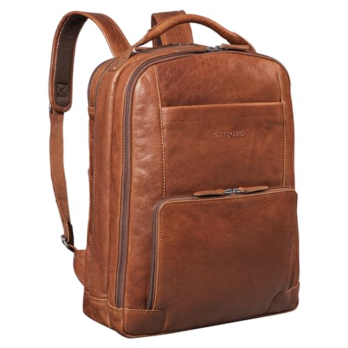 STILORD XL Herren-Businessrucksack aus Leder braun - 15-17 Zoll großer Arbeitsrucksack - Männer Laptop-Rucksack - Vintage Office-Bag aus Echtleder 'Harlow' von STILORD