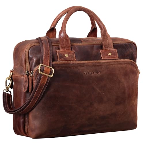 STILORD große Ledertasche braun - XL Aktentasche für Herren - Business-Tasche mit 15.6 Zoll Laptopfach - Vintage Umhängetasche 'Hector' STILORD große Ledertasche braun - XL Aktentasche für Herren - Business-Tasche mit 15.6 Zoll Laptopfach - Vintage Umhängetasche 'Hector' von STILORD