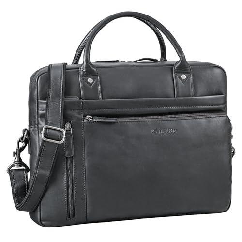 STILORD 'Jared' Einzigartige Laptoptasche Leder Herren Notebooktasche 15,6 Zoll bis 16 Zoll Umhängetasche Groß Arbeitstasche Damen Vintage Aktentasche Echtleder, Farbe:schwarz STILORD 'Jared' Einzigartige Laptoptasche Leder Herren Notebooktasche 15,6 Zoll bis 16 Zoll Umhängetasche Groß Arbeitstasche Damen Vintage Aktentasche Echtleder, Farbe:schwarz von STILORD