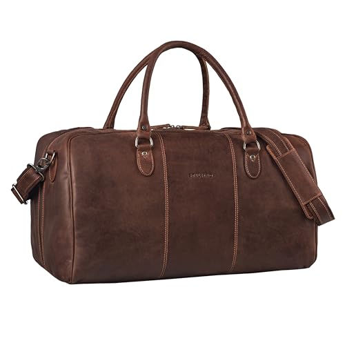 STILORD Leder-Reisetasche braun für Damen & Herren - Echtleder-Weekender für Reisen, Sport, Fitness & mehr - Elegante Handgepäck-Tasche 'Jarvis' von STILORD