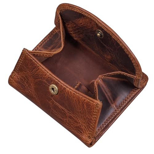 STILORD 'Jólan' Leder Kombibörse Wiener Schachtel und Kartenetui Kleine Geldbörse mit RFID Schutz und großem Kleingeldfach Vintage Echtleder, Farbe:Kara - Cognac von STILORD