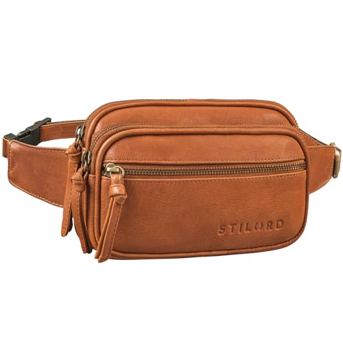 STILORD 'Juno' 2-in-1 Crossbody Bag Damen Leder Große Bauchtasche Damen Leder - Handy Gürteltasche - Echtleder Umhängetasche breiter Gurt Hüfttasche Brusttasche Crossbag, Farbe:Texas - braun von STILORD