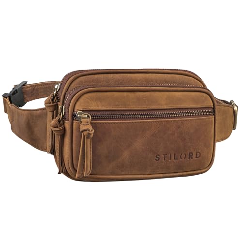 STILORD 'Juno' 2-in-1 Crossbody Bag Damen Leder Große Bauchtasche Damen Leder - Handy Gürteltasche - Echtleder Umhängetasche breiter Gurt Hüfttasche Brusttasche Crossbag, Farbe:vinto - braun STILORD 'Juno' 2-in-1 Crossbody Bag Damen Leder Große Bauchtasche Damen Leder - Handy Gürteltasche - Echtleder Umhängetasche breiter Gurt Hüfttasche Brusttasche Crossbag, Farbe:vinto - braun von STILORD