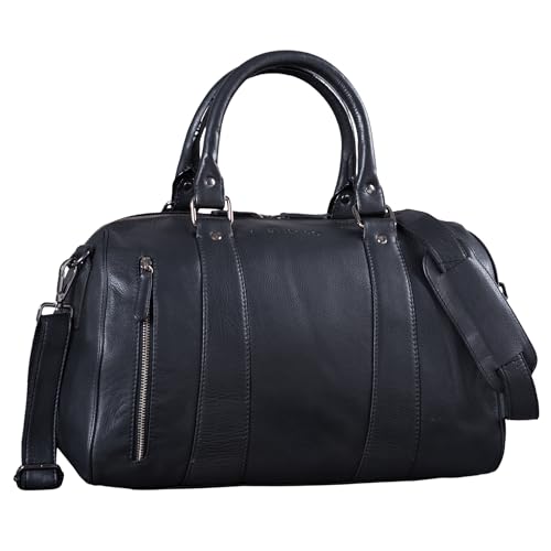 STILORD 'Keanu' Leder Weekender Herren kleine Vintage Reisetasche zum Umhängen Handgepäck Reisegepäck in Kabinengröße echtes Rindsleder, Farbe:schwarz von STILORD
