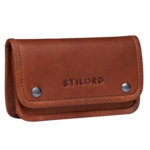 STILORD 'Kingston' Tabaktasche Drehertasche Leder Vintage Tabaketui Lederaccessoire als Dreherbeutel Kopfhörer Tasche mit Filterfach und Blättchenhalter von STILORD