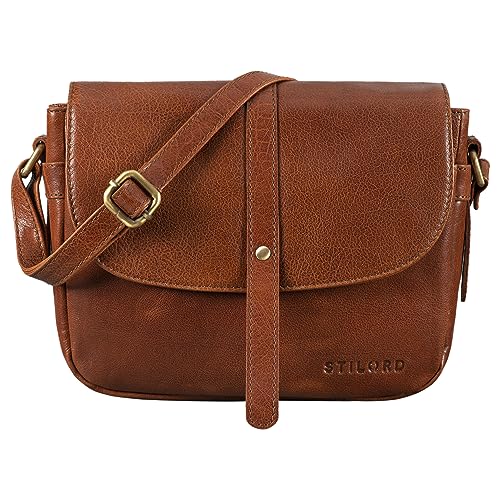 STILORD 'Kira' Umhängetasche Frauen Leder Vintage kleine Handtasche zum Ausgehen klassische Abendtasche Partytasche Freizeittasche Echtleder, Farbe:maraska - braun von STILORD