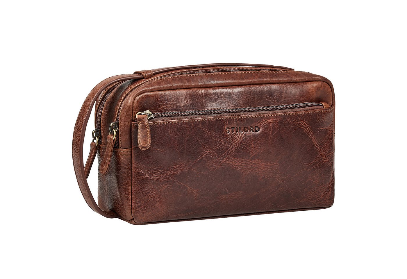 STILORD Kulturbeutel "Gaius" Reise Kulturbeutel Herren Leder Kulturtasche Echtleder Männer von STILORD
