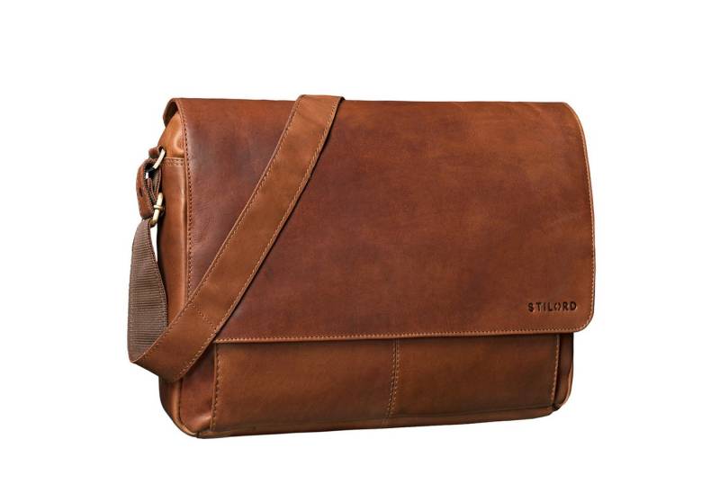 STILORD Laptoptasche "Como" Vintage Umhängetasche Herren Leder 15,6 Zoll von STILORD