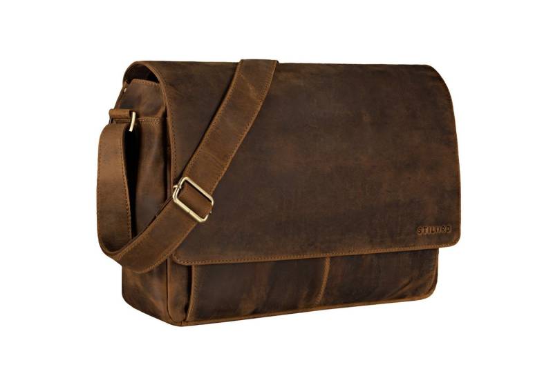 STILORD Laptoptasche "Como" Vintage Umhängetasche Herren Leder 15,6 Zoll von STILORD