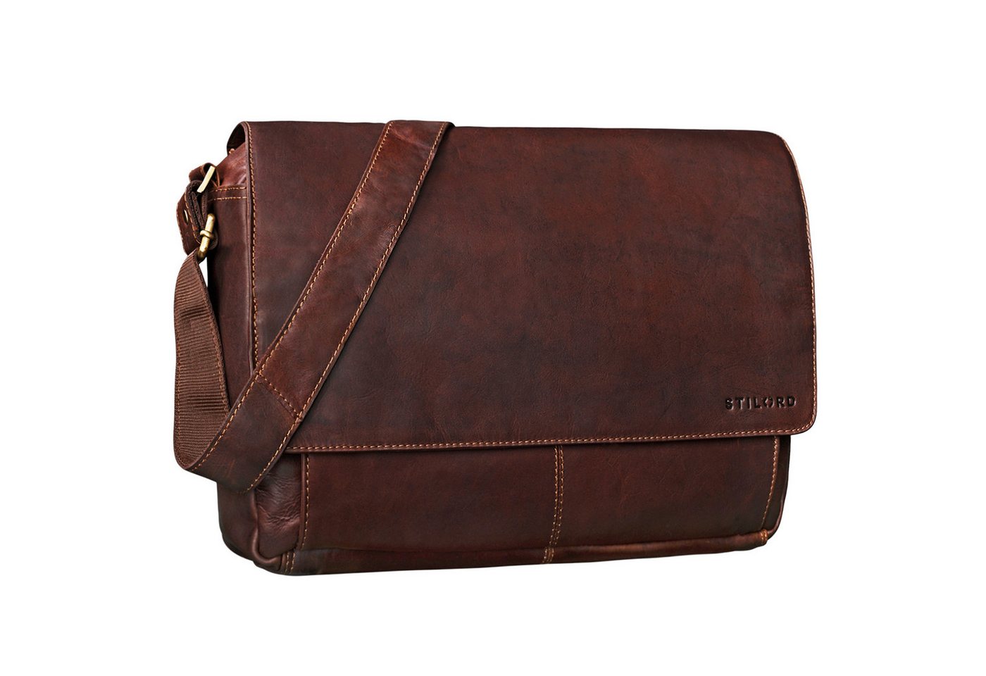 STILORD Laptoptasche "Como" Vintage Umhängetasche Herren Leder 15,6 Zoll von STILORD