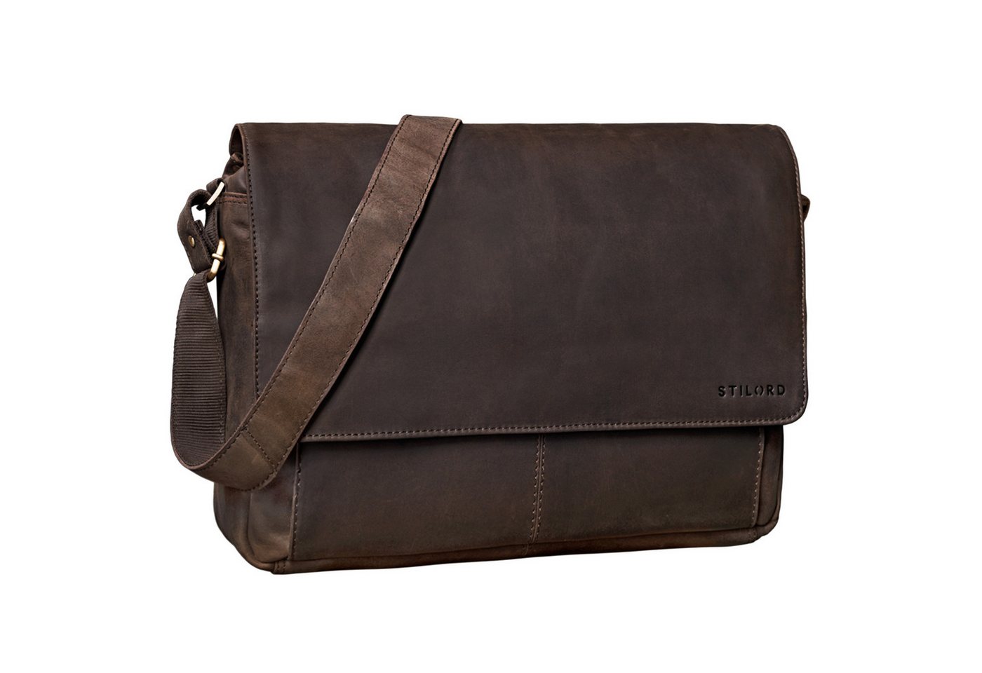 STILORD Laptoptasche "Como" Vintage Umhängetasche Herren Leder 15,6 Zoll von STILORD