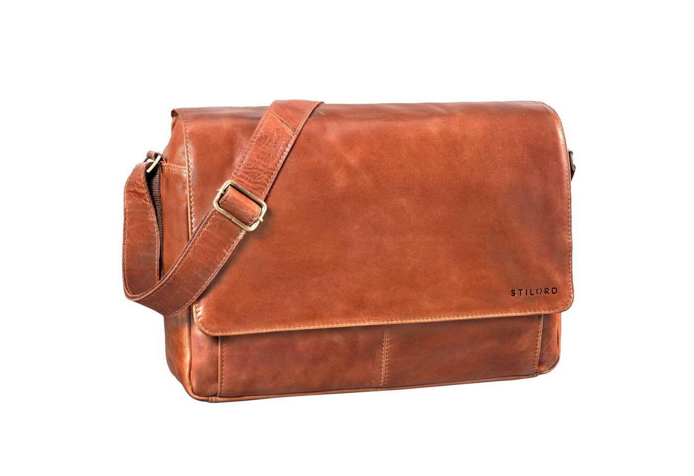 STILORD Laptoptasche "Como" Vintage Umhängetasche Herren Leder 15,6 Zoll von STILORD