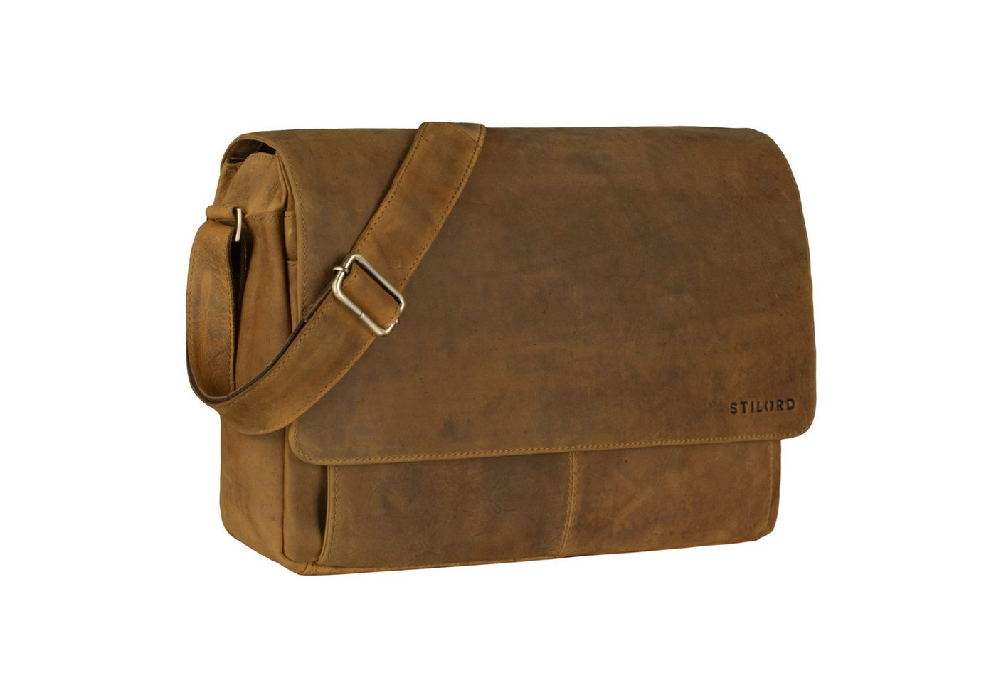 STILORD Laptoptasche "Como" Vintage Umhängetasche Herren Leder 15,6 Zoll von STILORD