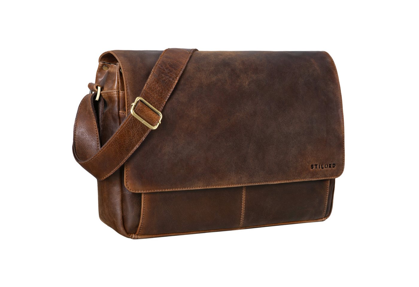 STILORD Laptoptasche "Como" Vintage Umhängetasche Herren Leder 15,6 Zoll von STILORD