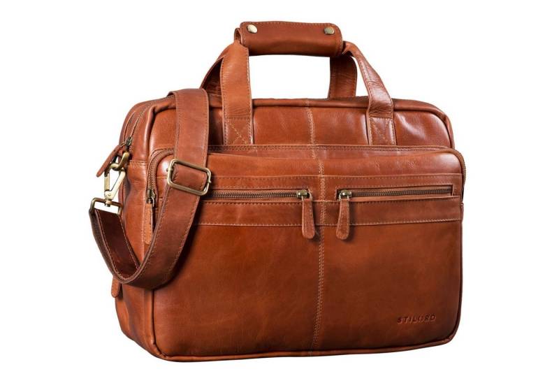 STILORD Laptoptasche "Explorer" Lehrertasche Leder Herren Damen 10 Fächer von STILORD