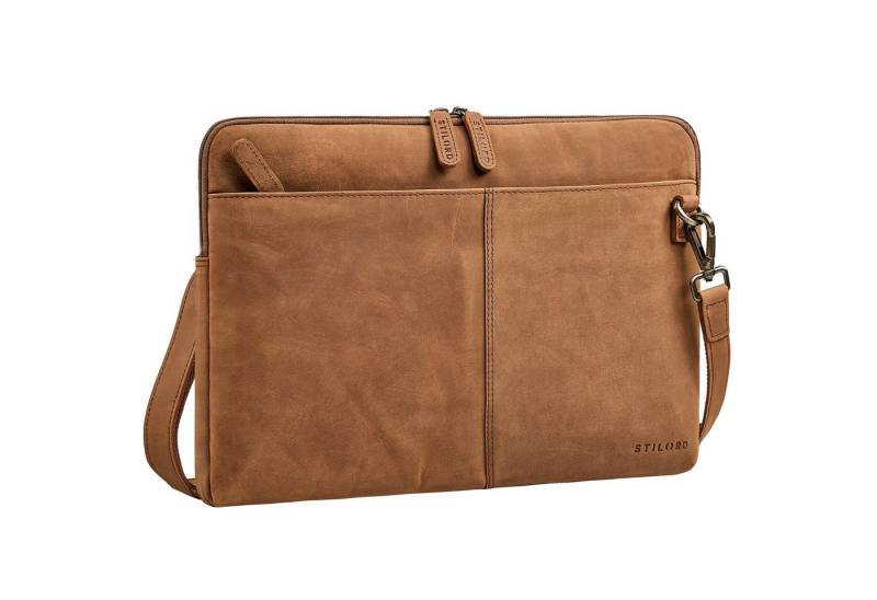 STILORD Laptoptasche "Graham" Schmale Echtleder Laptoptasche 15.6 Zoll mit abnehmbaren Gurt von STILORD