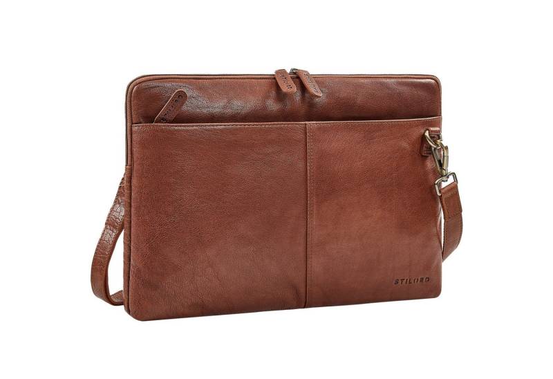 STILORD Laptoptasche "Graham" Schmale Echtleder Laptoptasche 15.6 Zoll mit abnehmbaren Gurt von STILORD