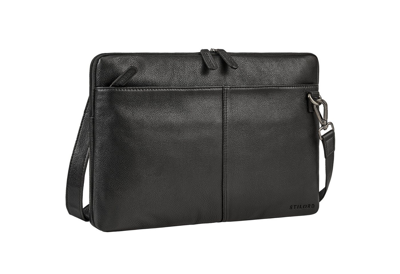 STILORD Laptoptasche "Graham" Schmale Echtleder Laptoptasche 15.6 Zoll mit abnehmbaren Gurt von STILORD