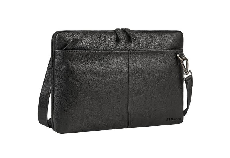 STILORD Laptoptasche "Graham" Schmale Echtleder Laptoptasche 15.6 Zoll mit abnehmbaren Gurt von STILORD