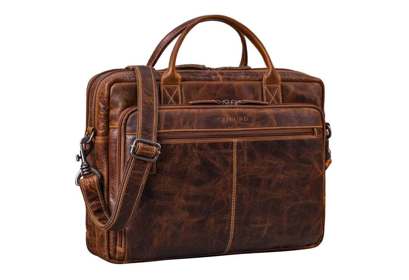 STILORD Laptoptasche "Zenon" Leder Aktentasche mit Laptopfach 15.6 - 16 Zoll Herren & Damen von STILORD